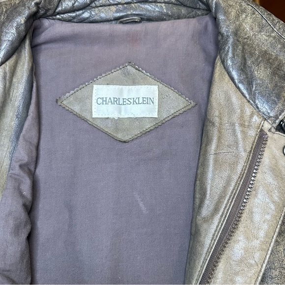 Charlesklein VINTAGE Men’s Leather Bomber Jacket Sz L - Picture 8 of 9
